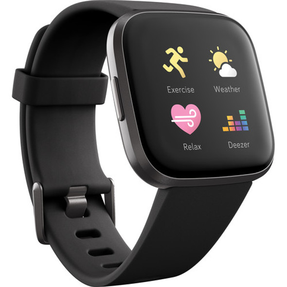 Fitbit Versa 2 Health & Fitness Smartwatch - Black/Carbon Aluminum | FB507BKBK