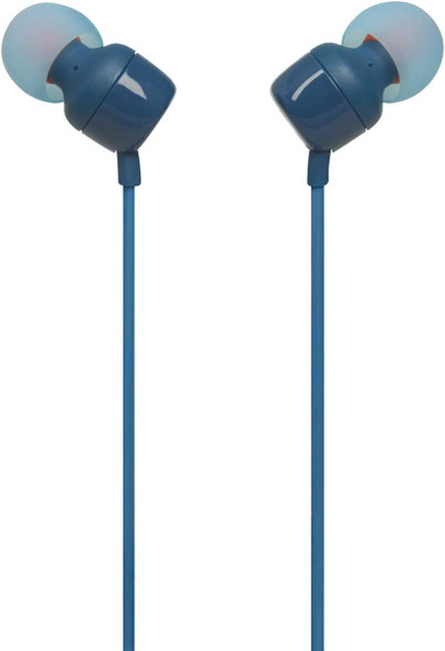 JBL Tune 110 In-Ear Headphone with One-Button Remote, Blue | JBLT110BLUAM