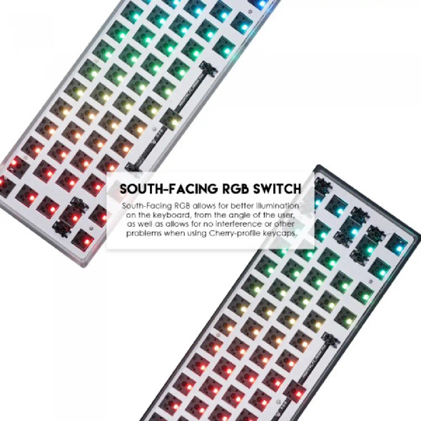 Fantech MK857 MAXFIT61 RGB  Bluetooth, Wireless And Wired Mechanical Gaming Keyboard, White | MK857