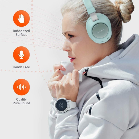 Porodo Soundtec Deep Sound Wireless Headphone ,Green| PD-X1008WLH-GN