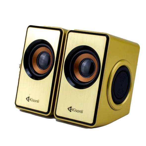 Kisonli T-007 2*3W Computer system Speakers 4 - Gold | T-007