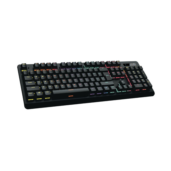 Porodo Gaming Full-Size Mechanical Keyboard Gaming Keyboard With Rainbow Lighting, Black | PDX211-BK