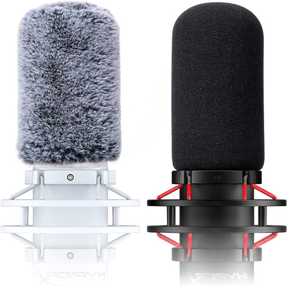 Microphone Windscreen Pop Filter Compatible with HyperX QuadCast - Mic Foam (2 Pack)