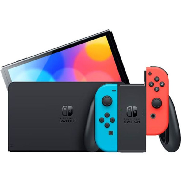 Nintendo Switch - OLED model with Neon Red and Neon Blue Joy