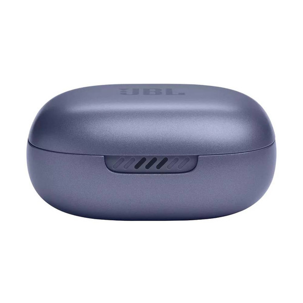 JBL Live Flex true wireless noise cancelling earbuds blue color with charging case