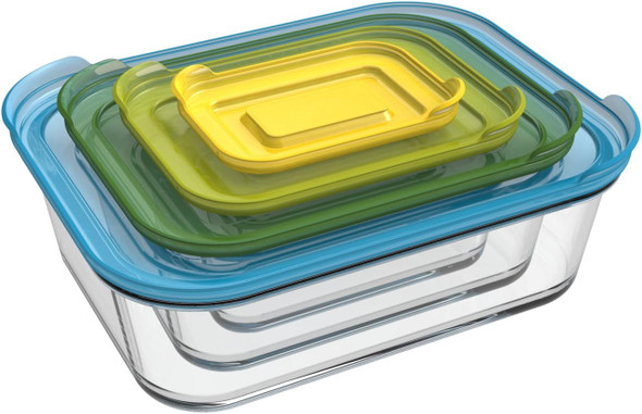 Joseph Joseph Nest Glass Storage Dishes-Multi-Colour Set | 81060