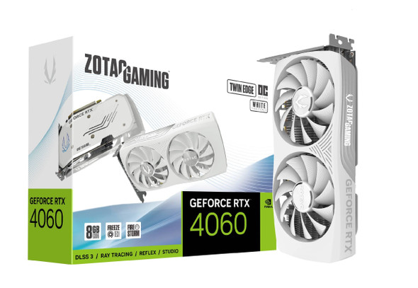 ZOTAC GAMING GeForce RTX 4060 8GB Twin Edge OC White Edition | ZT-D40600Q-10M