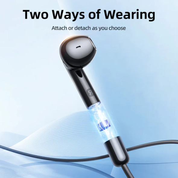 Joyroom JR-DS1 Magnetic True Wireless Neckband Headphones-Black | JR-DS1