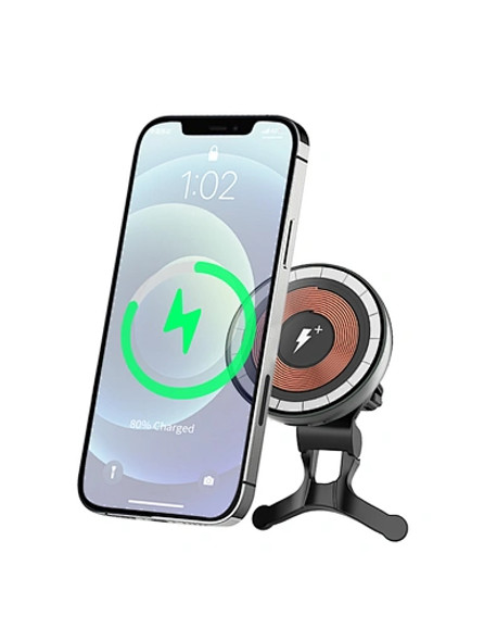 WiWU CH-309 Transparent Magnetic Wireless Charging Car Mount - Black| CH-309B