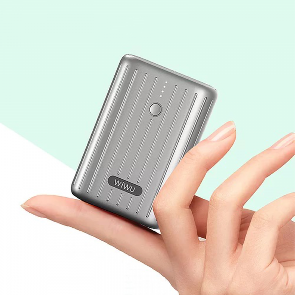 WiWU Wimova 10000mAh Mini Power Bank - Silver | JC-08S