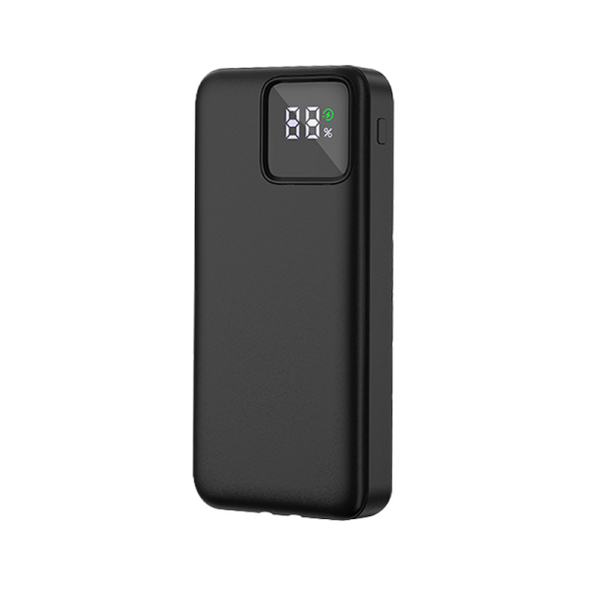 WiWU LED Display 22.5W 10000mAh Power Bank With Built-In Cable - Black | JC-18B