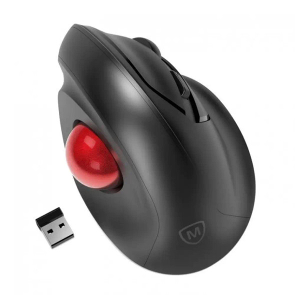 Micropack Mp-v02w Ergonomic Vertical Wireless Trackball Mouse ,Black | MP-V02W