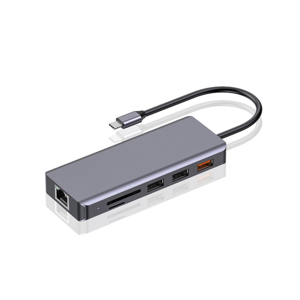 Porodo 9 in 1 4K HDMI Ethernet USB-C Hub | PD-91CHB-GY