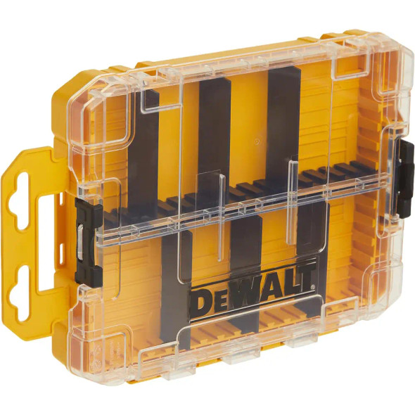 Dewalt TSTAK Tool Box, 8-Compartments, Clear Lid Organizer, Side Latches for Easy Connection, Removable Compartments for Small Tools and Accessories(DWAN2190),Yellow | DWAN2190