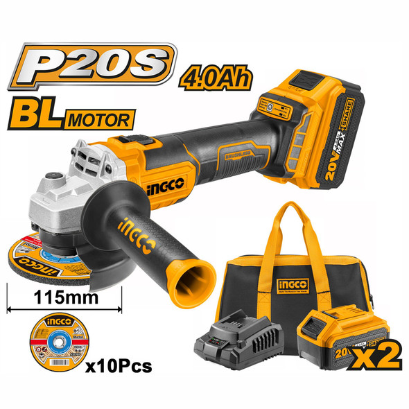 INGCO Lithium-Ion Angle Grinder on battery (20V) | CAGLI2011582