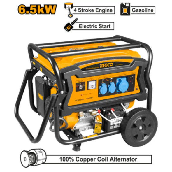 INGCO Gasoline Electricity Generator 6500 W | GE65006