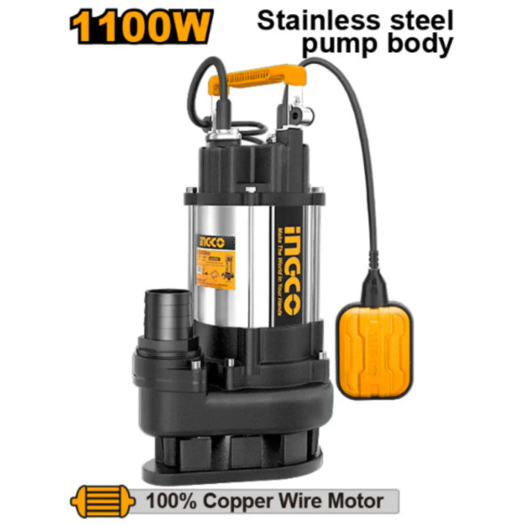 INGCO Water Submersible Pump 2" For dirty water 1100W 1.5HP | SPDS11008
