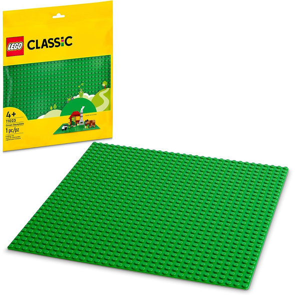 LEGO Classic Green Baseplate Building Blocks Toy Set; Toys for Boys, Girls, and Kids (1 Piece) | 11023