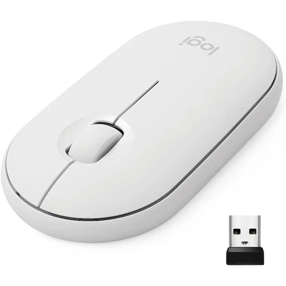 Logitech Pebble M350 Slim Silent Wireless Mouse ,White | 910-005541