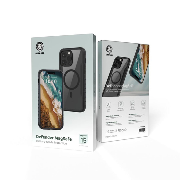 Green Lion Defender Magsafe Case for iPhone 15 Pro | GNDFEMG15PBK