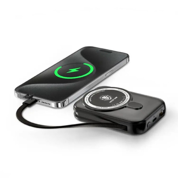 Green Lion Monaco + 10000mAh Power Bank PD 20W+QC 22.5W with Magsafe Magic 15W - Black | GNMMGPB10KBK