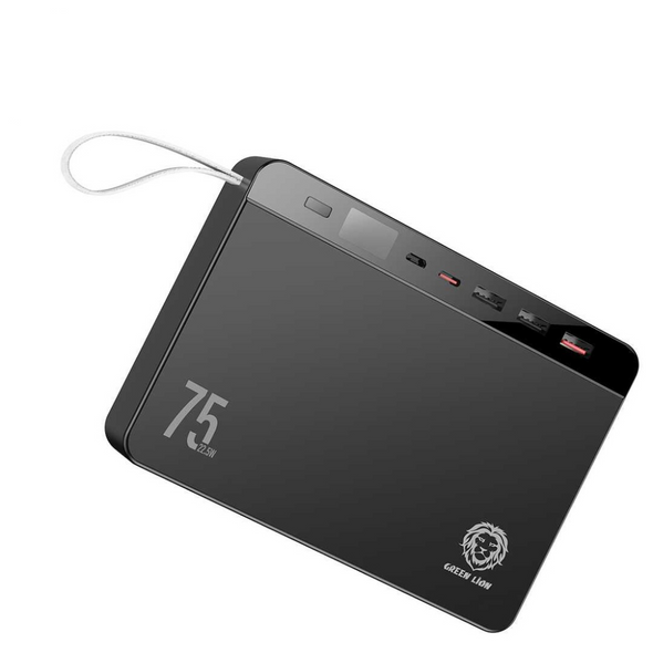 Green Lion Power Volt Mega Capacity Power Bank 75000mAh PD 20W QC3.0 22.5W - Black | GNPRVLTPB75BK