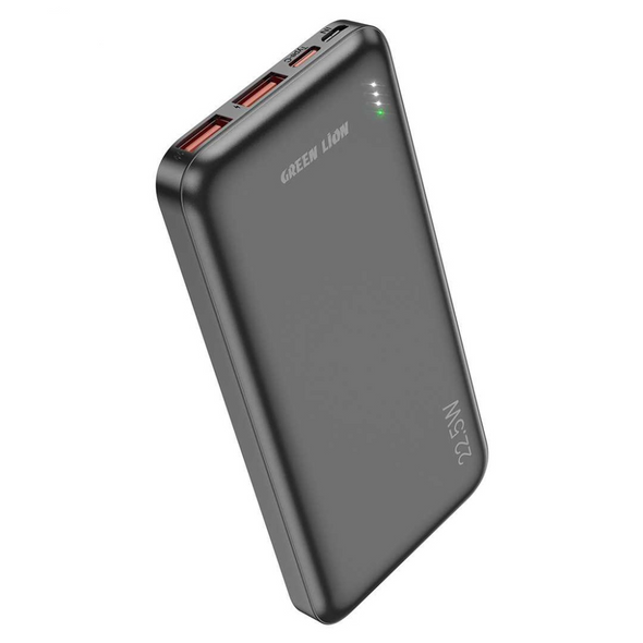 Green Lion PowerPack Fast Charge Power Bank 10000mAh PD 20W QC3.0 22.5W - Black | GNPWRPKPB10BK