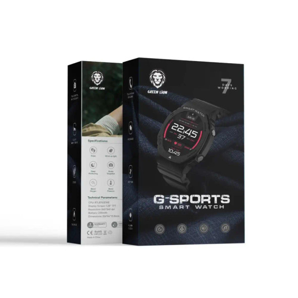 Green Lion G-Sports Smart Watch - Black | GNGSPORTSWBK
