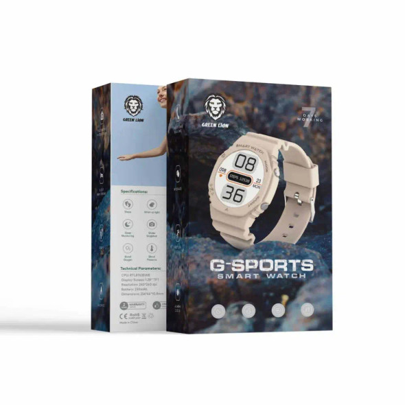 Green Lion G-Sports Smart Watch - Biege | GNGSPORTSWBG