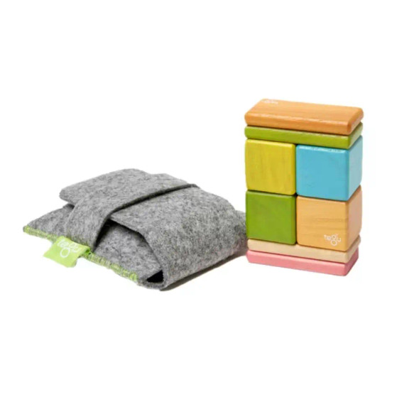 Tegu Magnetic Wooden Building Blocks with Pocket Bag - Pack of 8 - Colored | ‎A-10-012-SJG