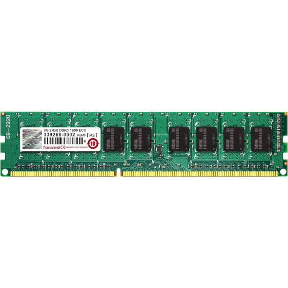Transcend 8GB DDR3 1600 ECC DIMM 2RX8 512MX8 CL11 1.5V | TS1GLK72V6H