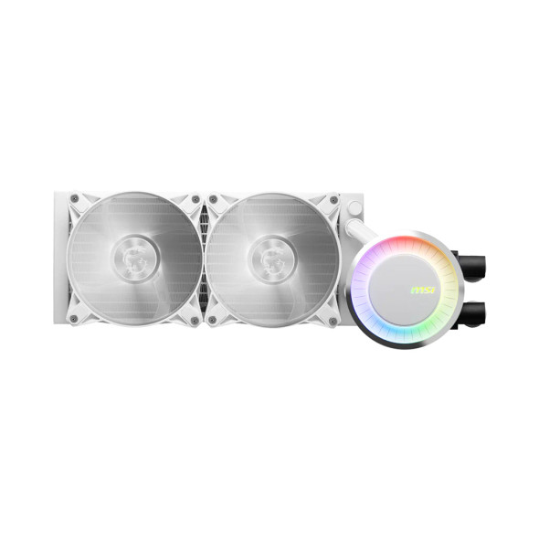 MSI MAG CoreLiquid E240 White 240mm ARGB AIO liquid CPU cooler with dual fans