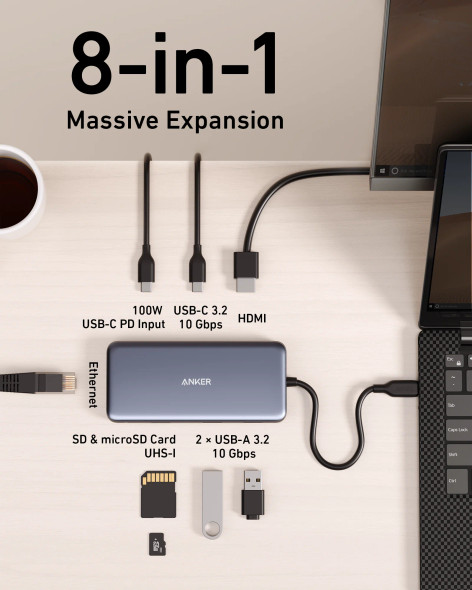 Anker 555 USB-C Hub (8-in-1) | A83830A1