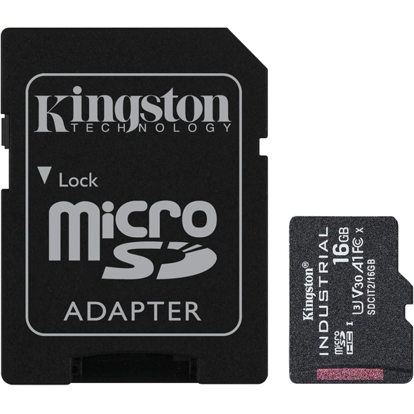 Kingston 16GB microSDHC Industrial C10 A1 pSLC Card + SD Adapter | SDCIT2/16GB