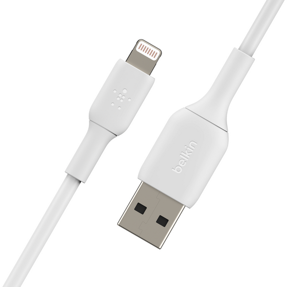 Belkin Boost Lightning to USB-A PVC Cable -1M, White| CAA001BT1MWH2PK