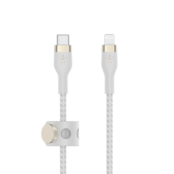 Belkin Boost charge  Pro Flex Braided USB Type C to Lightning Cable -3M,White| CAA011bt3MWH