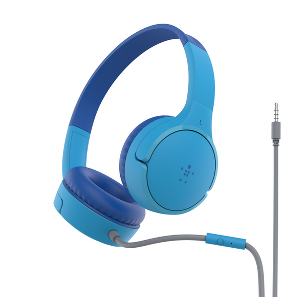 Belkin SoundForm Mini Wired On-Ear Headphones for Kids, Blue| AUD004BTBL