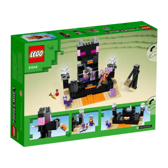 LEGO Minecraft The End Arena, Ender Dragon Battle Set 21242, Multiplayer Set Includes Mobs, Shulker and Enderman, Minecraft Gift and Educational Holiday | 21242