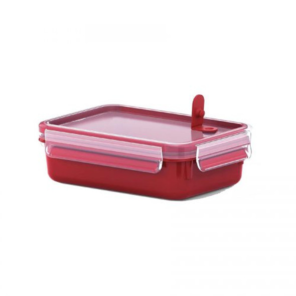 Tefal Master Seal Micro Rectangle Food Storage, Red/Clear, 0.8 Litre | K3102112