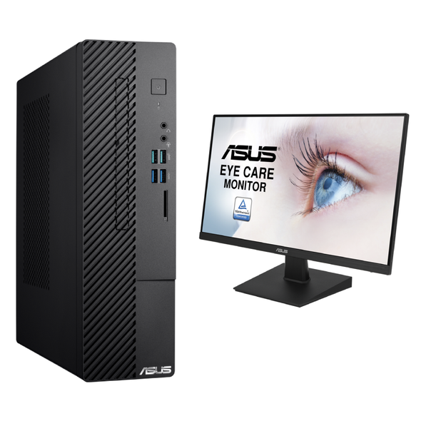 Asus S500SC Tower Desktop - Intel Core I3-10105 - RAM 1x4GB DDR4 - NVMe 128GB + Free ASUS 24" VA24HE Frameless | S500SC-3101050030