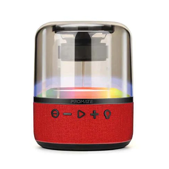 Promate HD LumiSound 360° Surround Sound Speaker Red | Glitz-L.Red