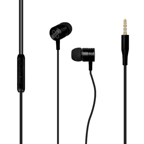 Promate Universal In‐Ear Stereo Earphone With Inline Mic & Universal Volume Control | META.BLACK