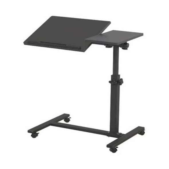 XICEN Table Lap Desk for Laptop Rolling Cart Tilting Overbed Bedside Table Overbed Desk Overbed Table with Wheels Adjustable Laptop Stand Sofa Side Table - Black