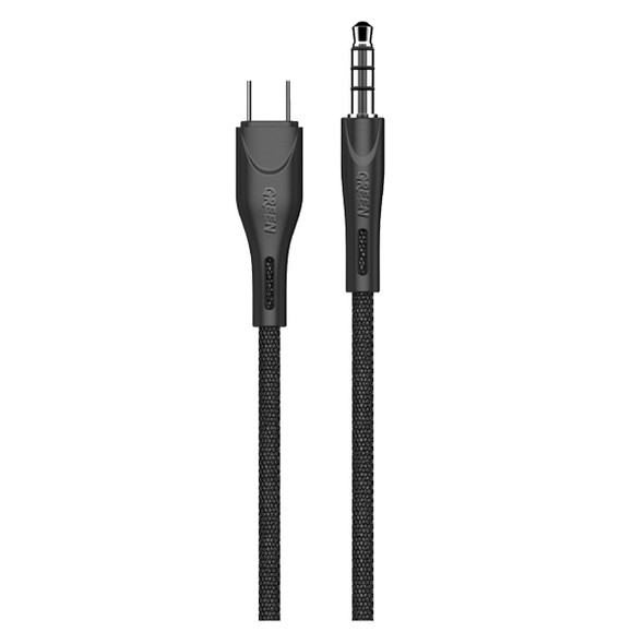 Green Lion 1.2m AUX 3.5 to Type-C Cable -Black | GNJTOTC