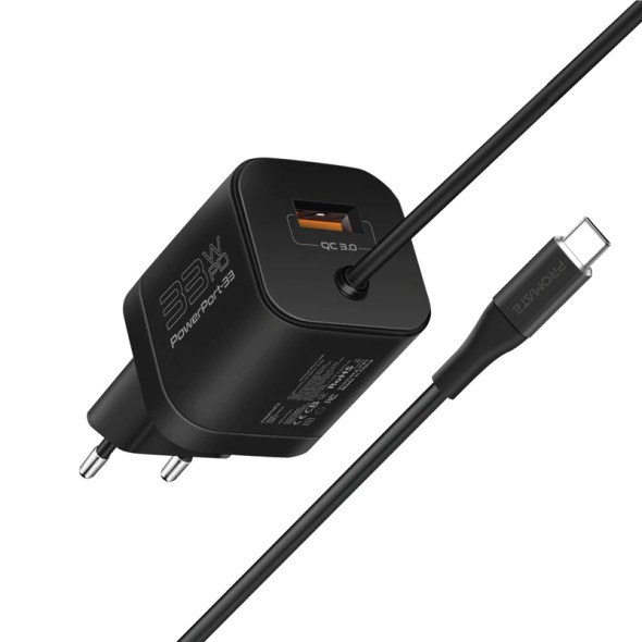Promate 33W Super Speed Wall Charger | PowerPort-PDQC3