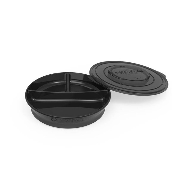 Twistshake Divided Plate 6+m , Black | 78178