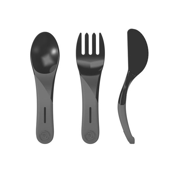 Twistshake Learn Cutlery 6+m , Black | 78208