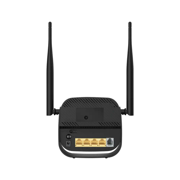 D-Link DSL-124 wireless N300 ADSL2+ 4-port modem router front view