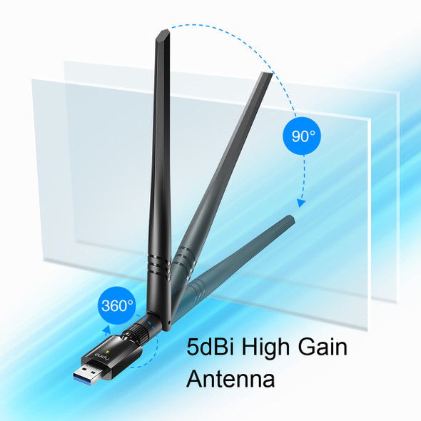 Cudy AC1300 High Gain USB Wi-Fi Adapter | WU1400