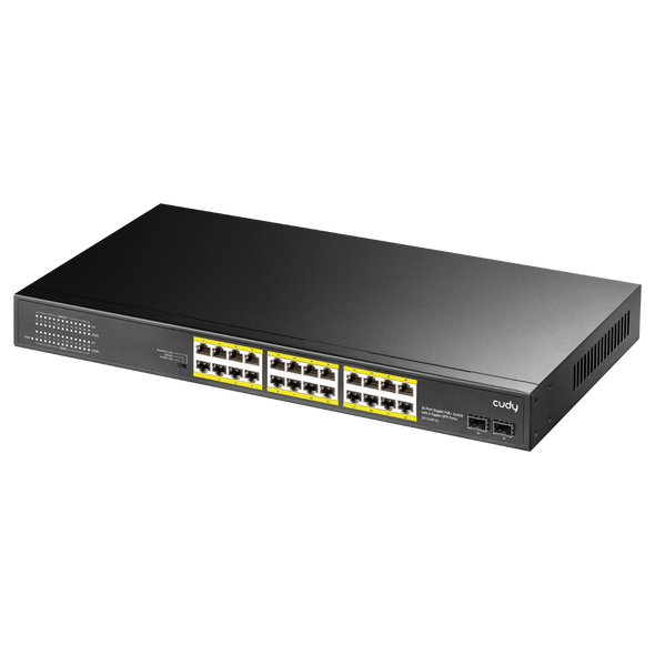 Cudy 24-Port Gigabit PoE+ Switch with 2 Gigabit SFP Ports | GS1028PS2